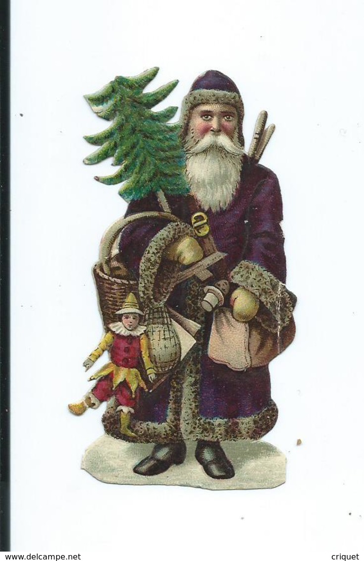 Ancienne Chromo-découpi, Père-Noël, Santa Klaus, N° 4 - Motif 'Noel'
