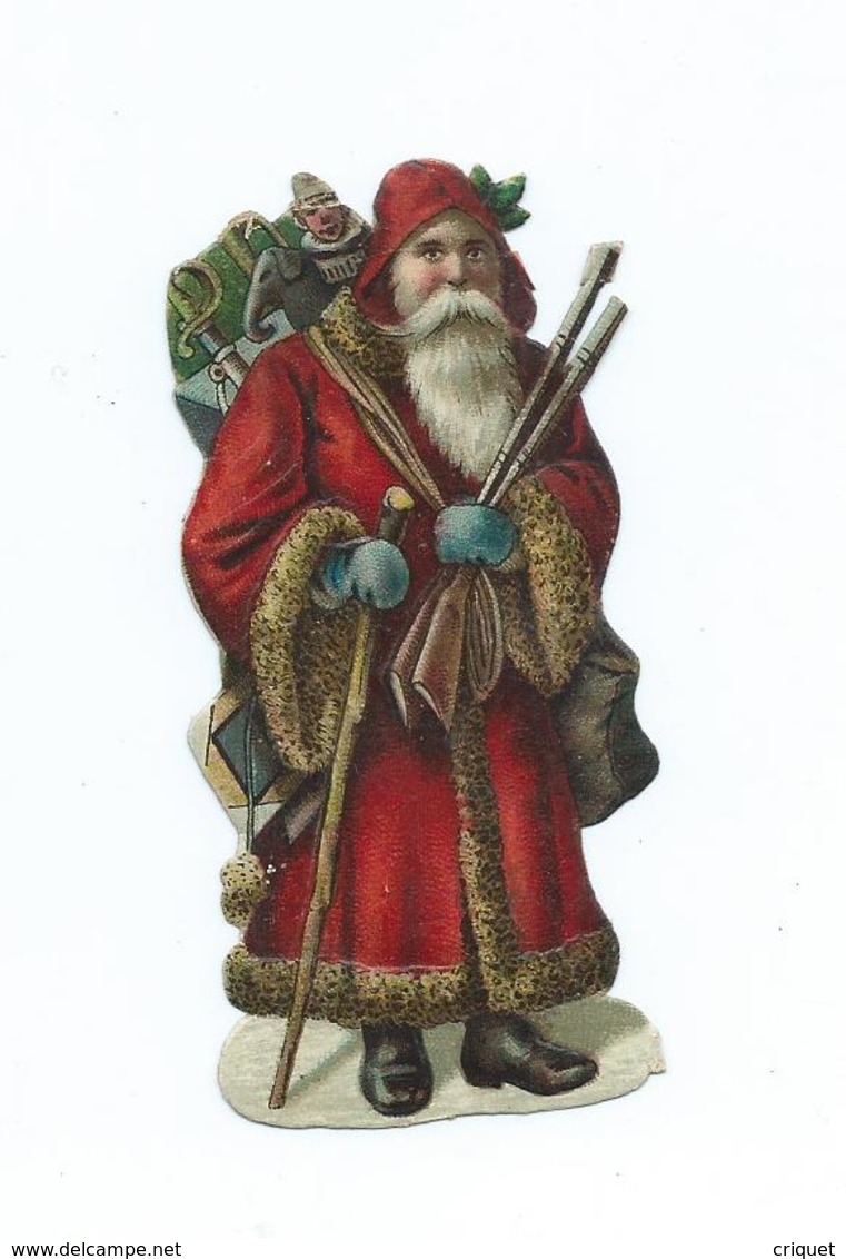 Ancienne Chromo-découpi, Père-Noël, Santa Klaus, N° 5 - Kerstmotief