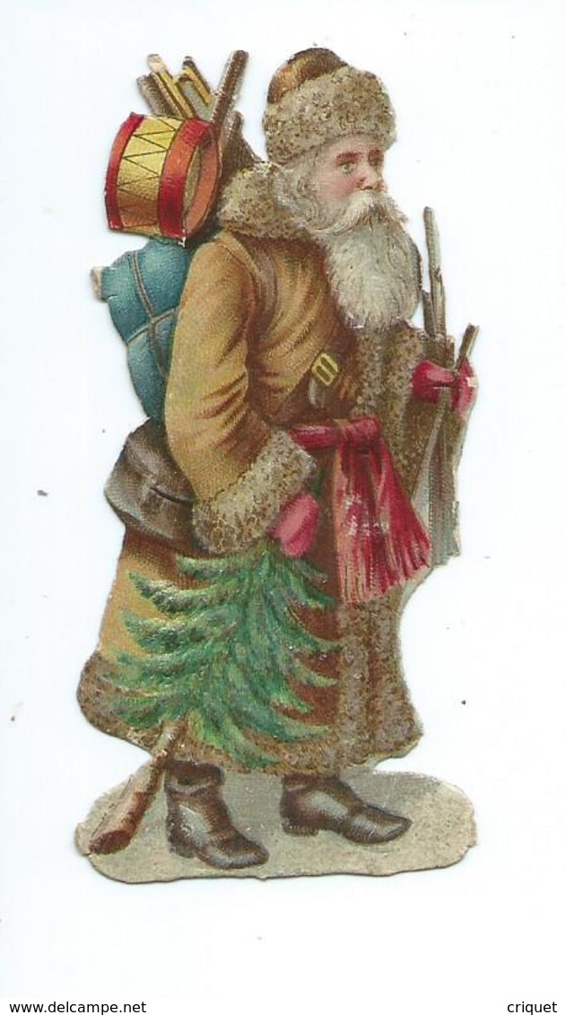 Ancienne Chromo-découpi, Père-Noël, Santa Klaus, N° 6 - Di Natale