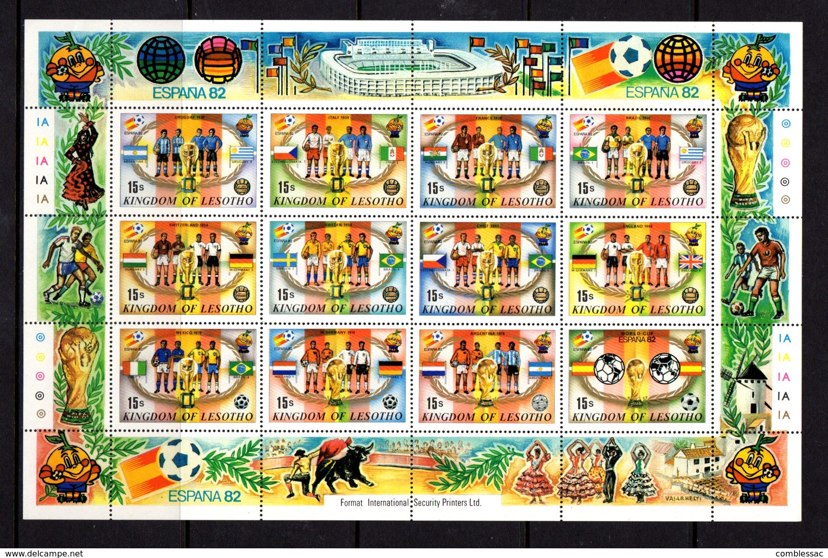 LESOTHO    1982    World  Cup  Football   Sheetlet    MNH - Lesotho (1966-...)