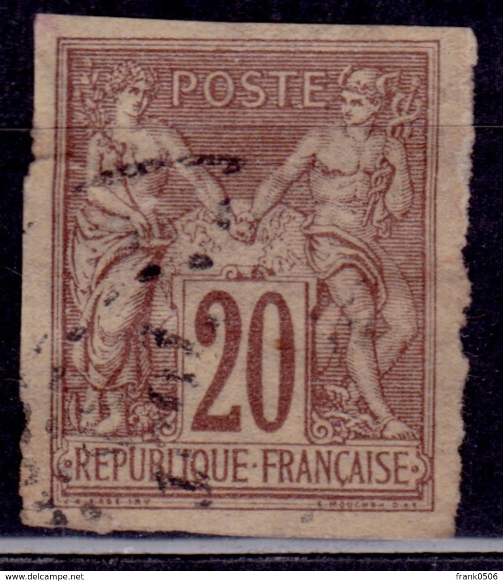 France, 1876, Peace & Commerce "Sage" 20c Imperf, Sc#70a, Used - 1876-1878 Sage (Typ I)
