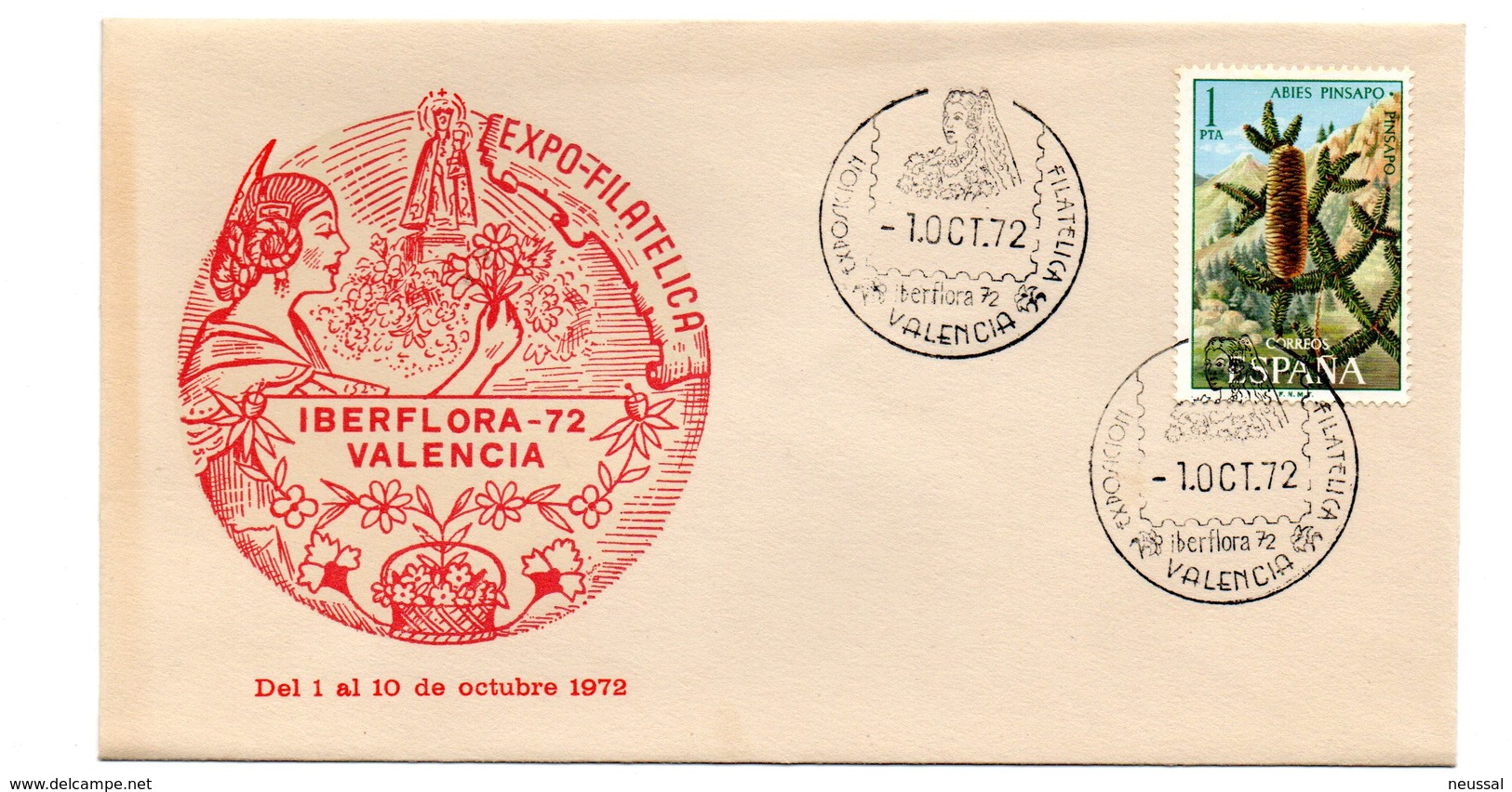 Carta  Con Matasellos  Commemorativo Iberflora De 1972 - Cartas & Documentos