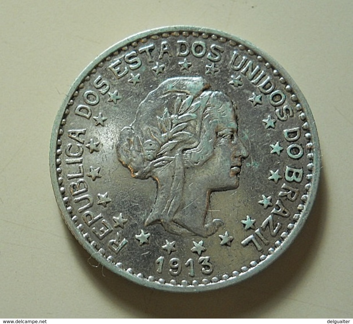 Brazil 1000 Reis 1913 A Silver - Brazil