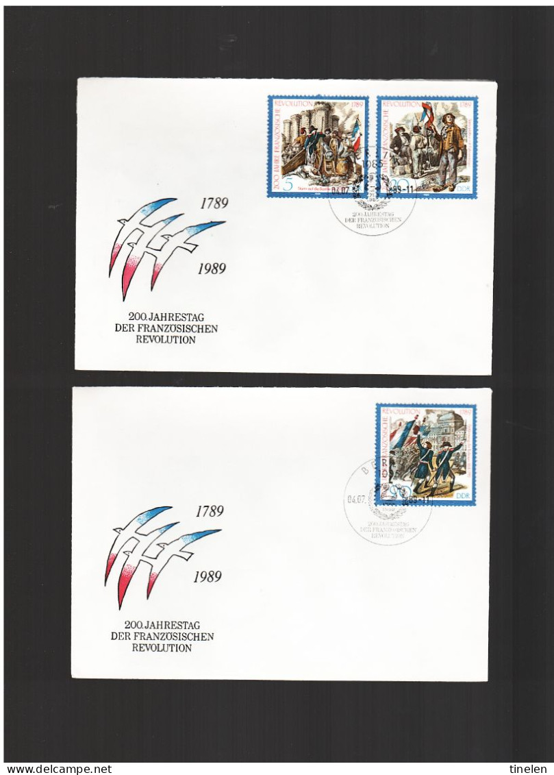 DDR - 4 7 1989 2 FDC  200. JAHRESTAG DER FRANZOSICHEN  REVOLUTION - 1981-1990