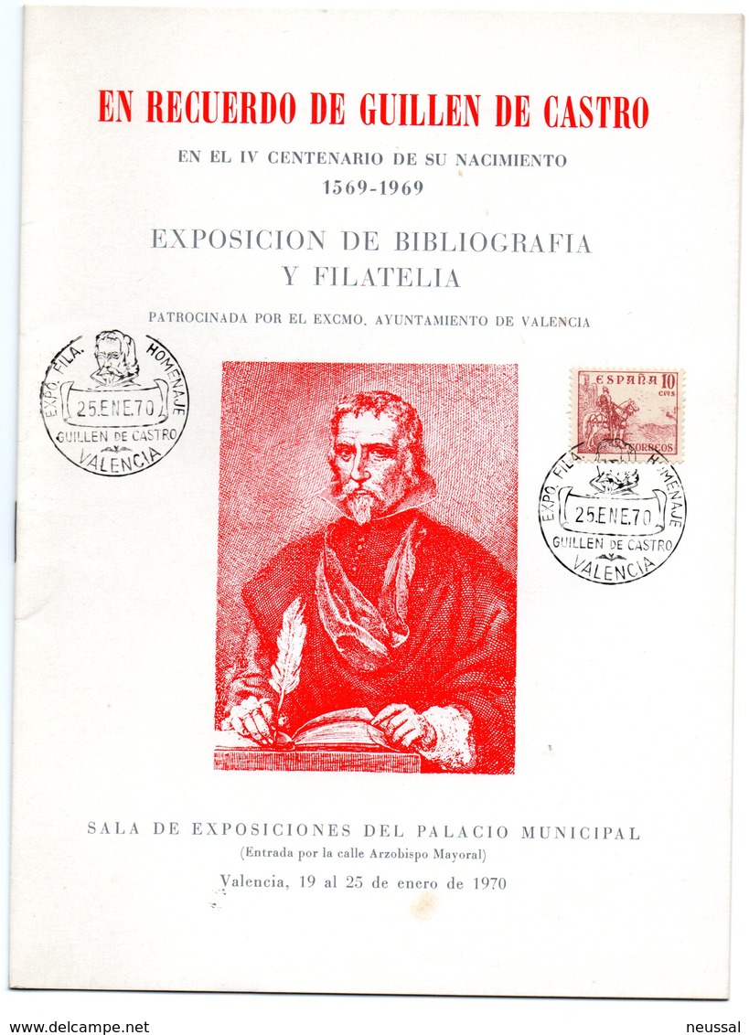 Librito Exposicion Filatelica De1970 Homenaje Guillem De Castro - Otros & Sin Clasificación