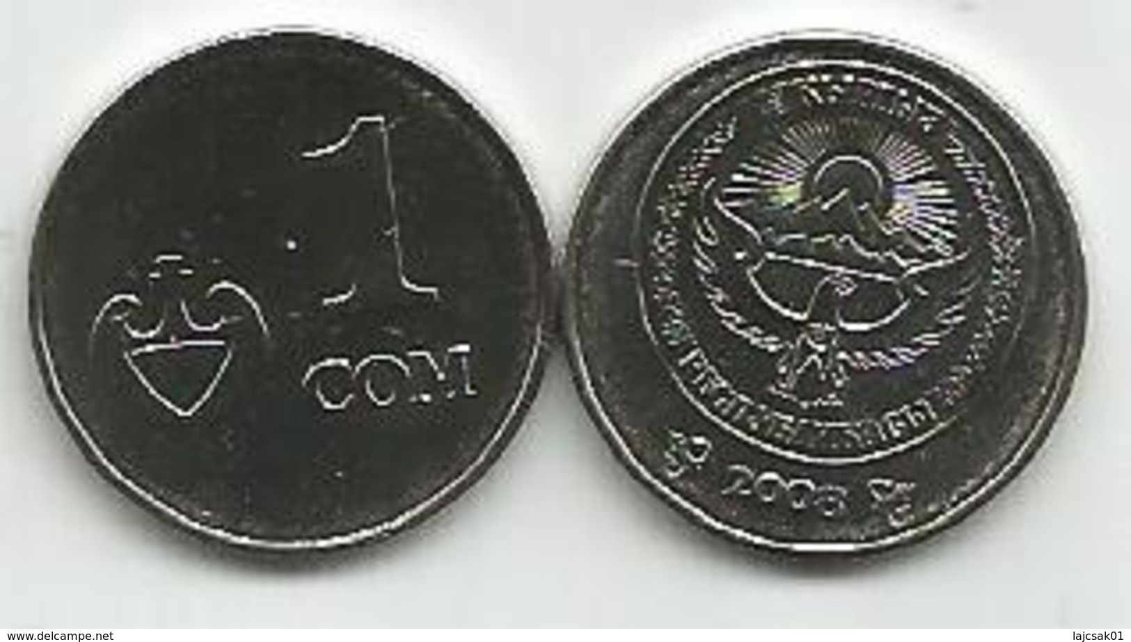 Kyrgyzstan 1 Som 2008.  High Grade - Kirgizië