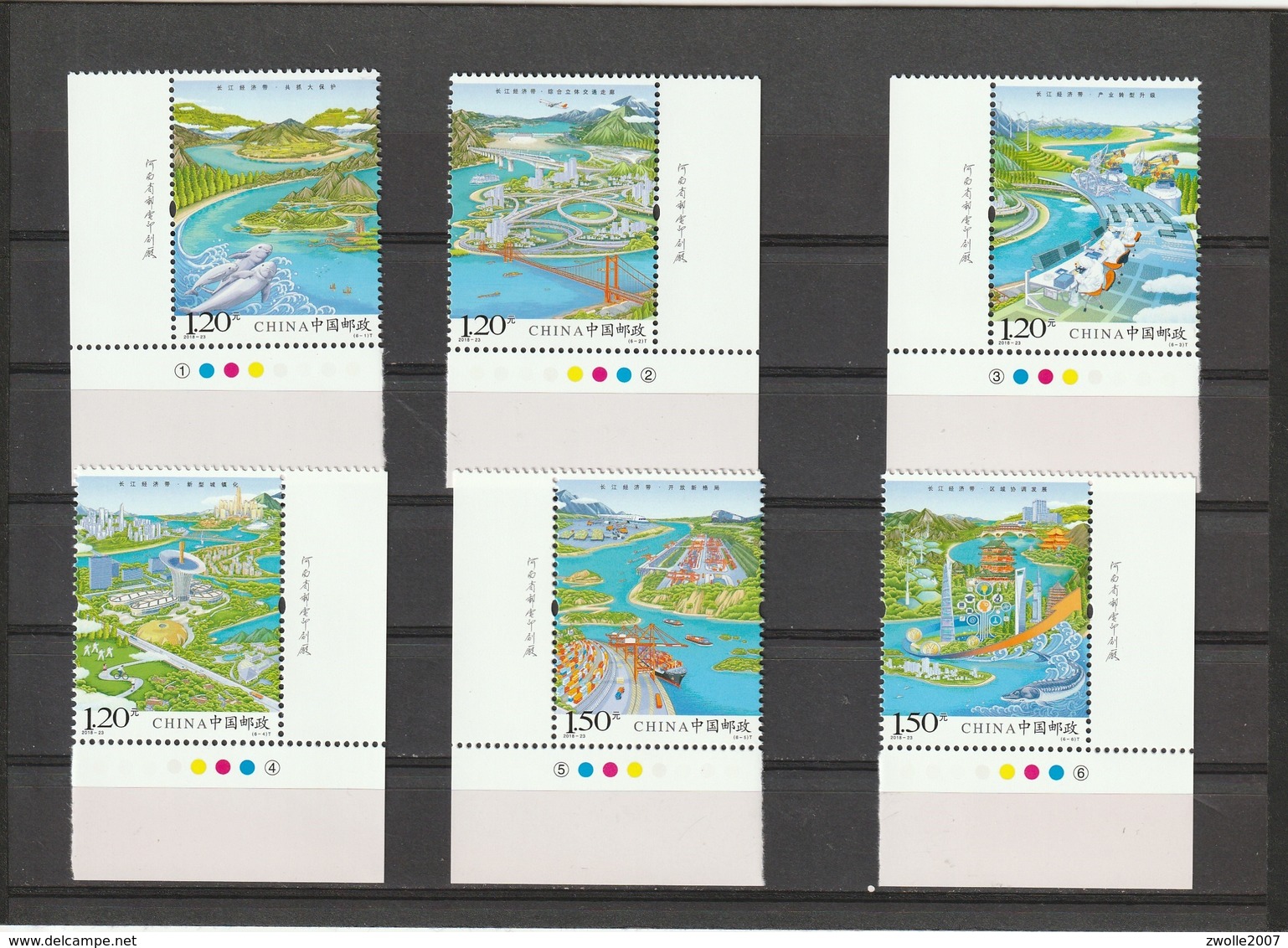 China 2018-23  Yangtze River Economic Zone 3 PAIRS  *** MNH - Unused Stamps