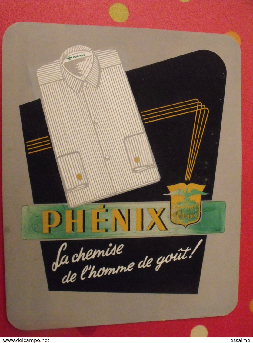 Chemise Phénix. Gouache. Maquette Originale D'un Panneau Publicitaire Marcel Jost Vers 1950-60 - Plaques En Carton