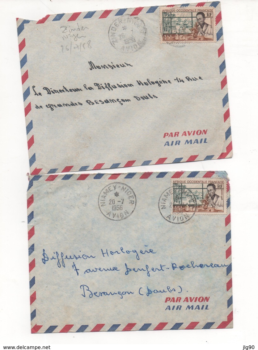 NIGER 2 Letters 1956-58 - Niger (1960-...)