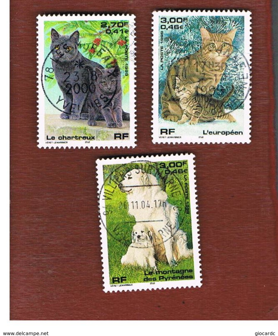 FRANCIA (FRANCE) - SG 3619.3621  - 1999  DOMESTIC ANIMALS   -   USED - Used Stamps