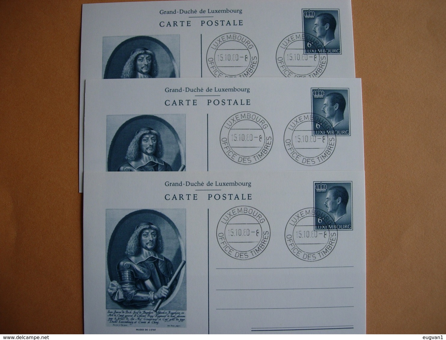 Luxembourg. 3 Cartes éditées Par La Poste Luxembourgoise.le 15.10.1980 - Entiers Postaux