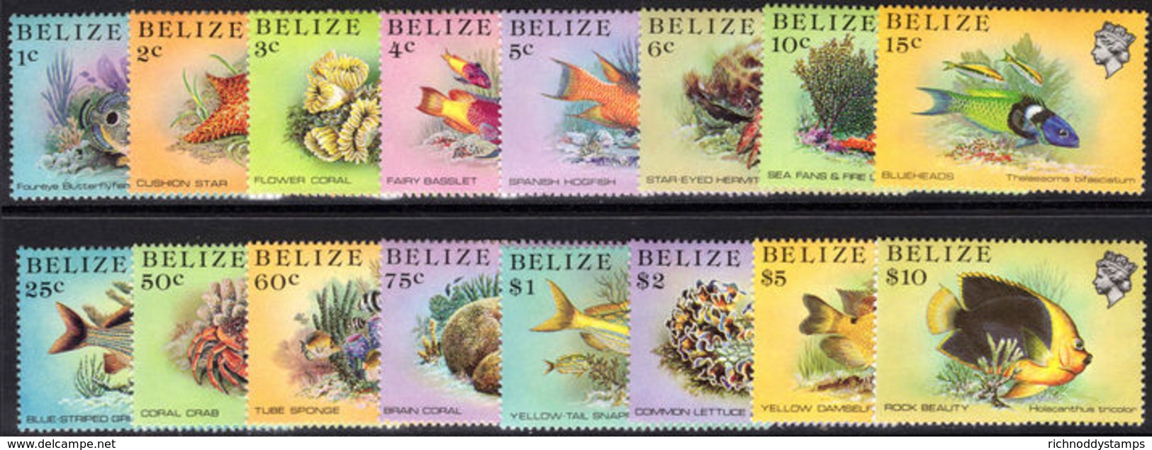 Belize 1984-88 Marine Life From The Belize Coral Reef Unmounted Mint. - Belize (1973-...)