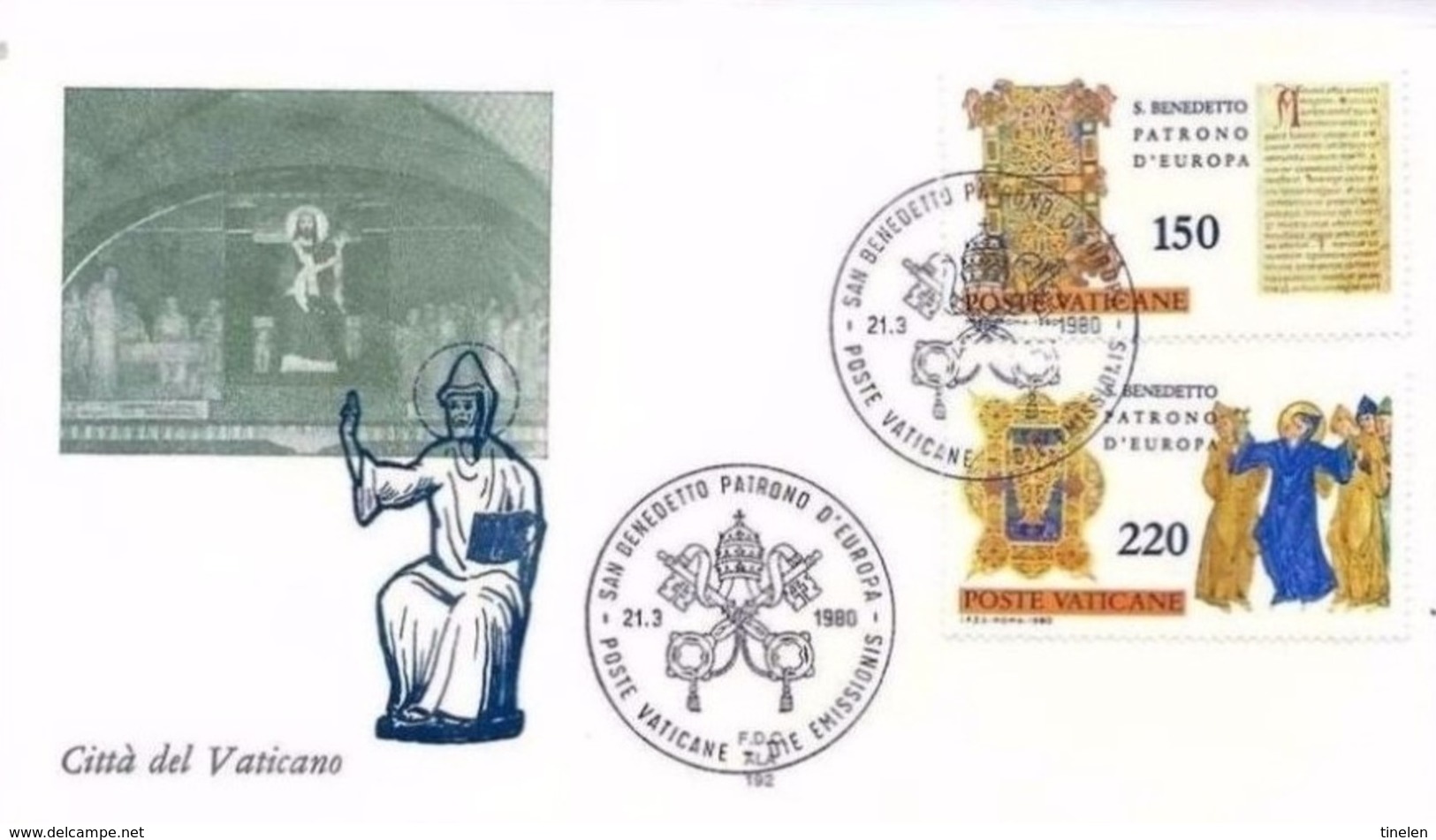 VATICANO  - 21 3 1980 FDC  S BENEDETTO - FDC