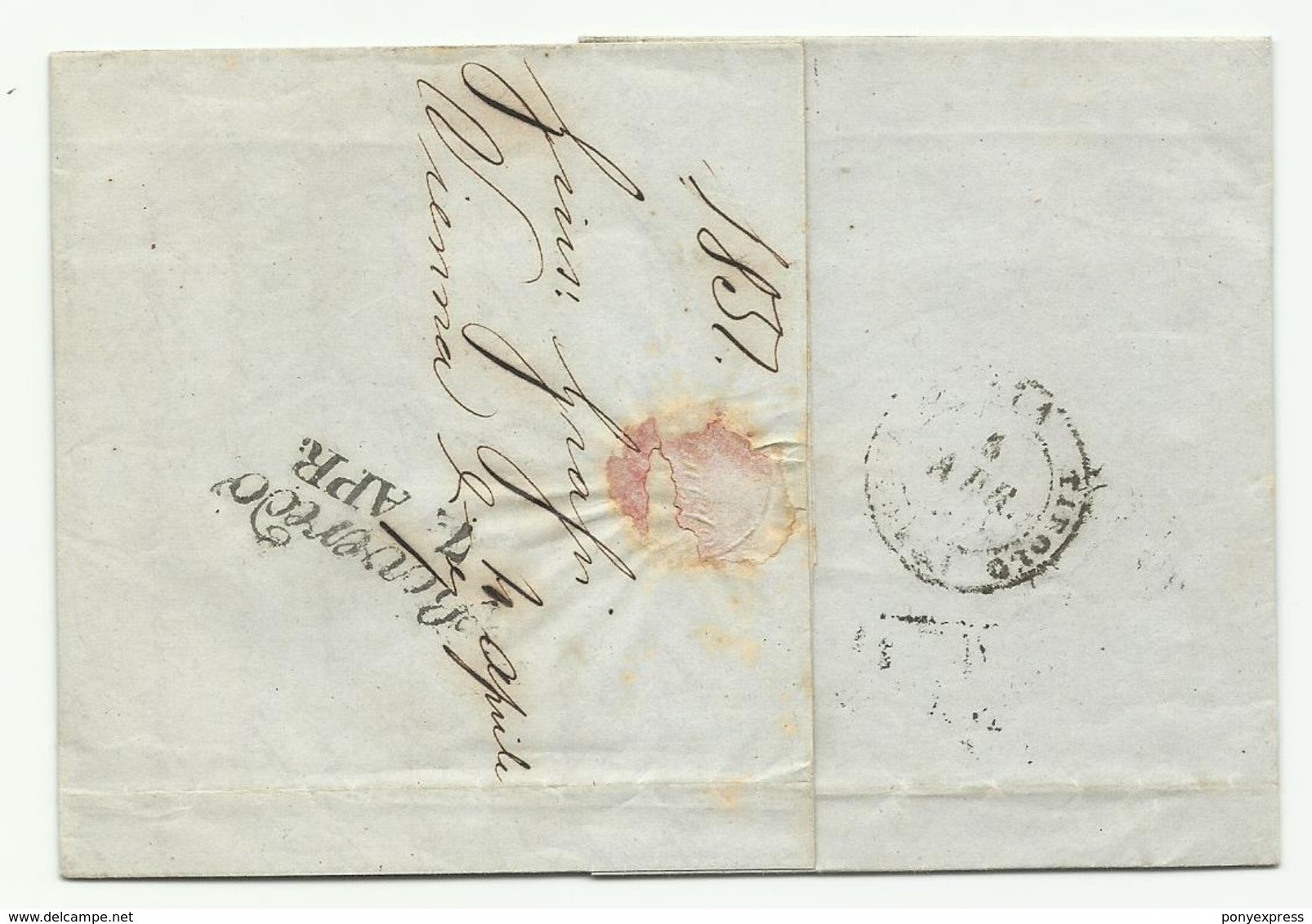 Lettre De Wien Pour Roveredo, Italie, Affr. N° 5 T. 2 Variété - Lettres & Documents