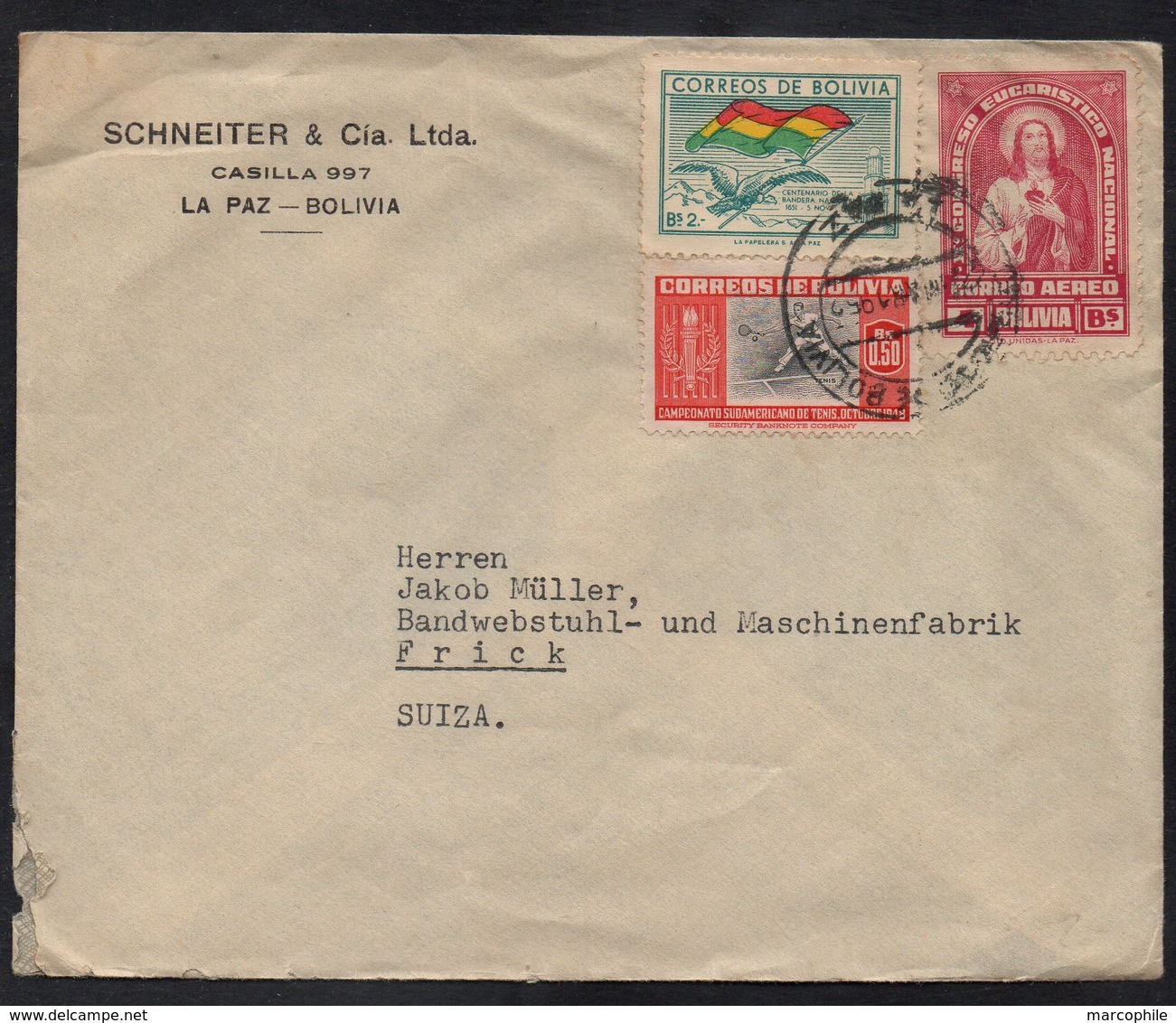 BOLIVIE - BOLIVIA - LA PAZ / 1952 LETTRE POUR LA SUISSE (ref 7953) - Bolivië