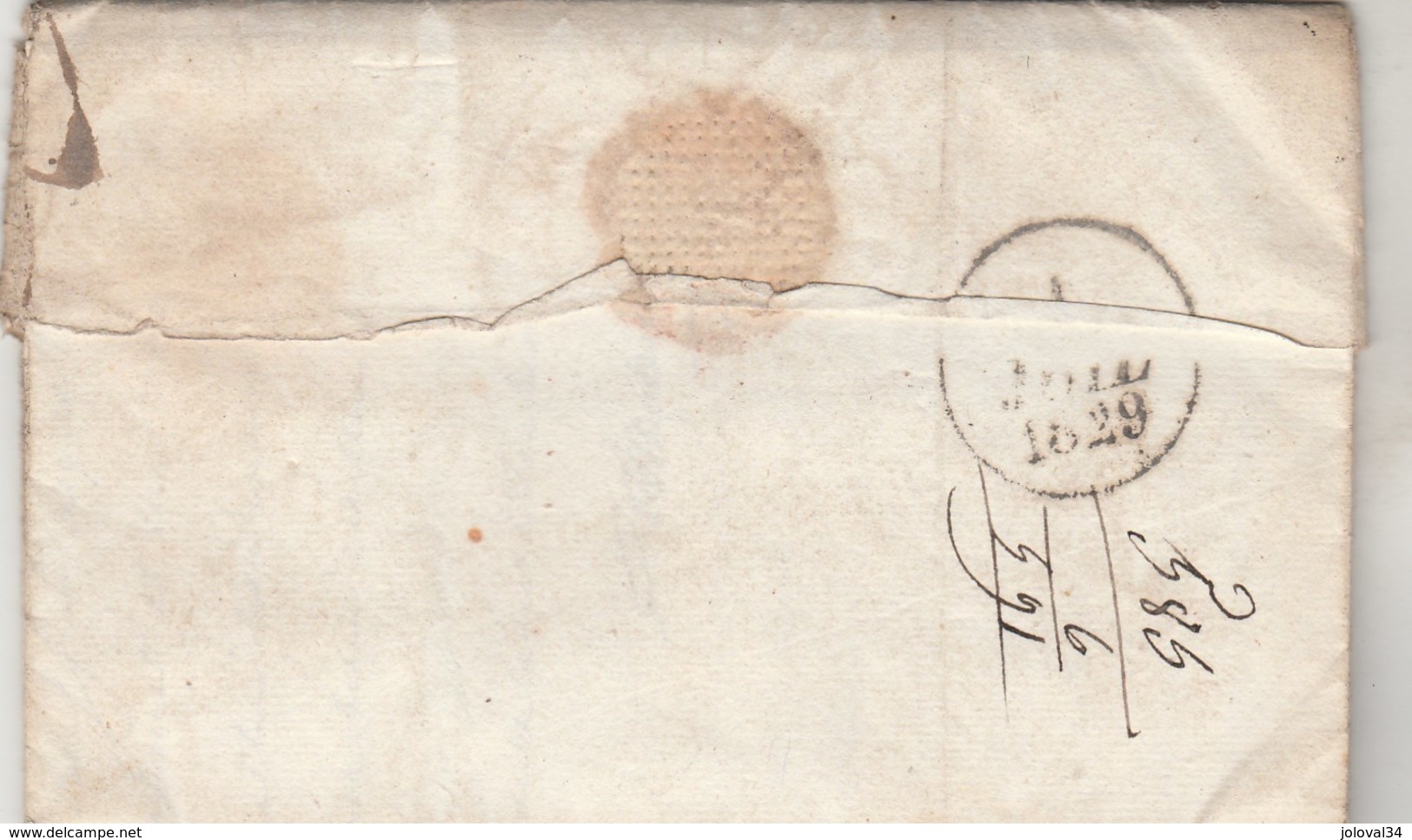 Lettre Marque Postale 22 GUERET Creuse 1/7/1829 Pour Dubreuil La Souterraine - 1801-1848: Précurseurs XIX