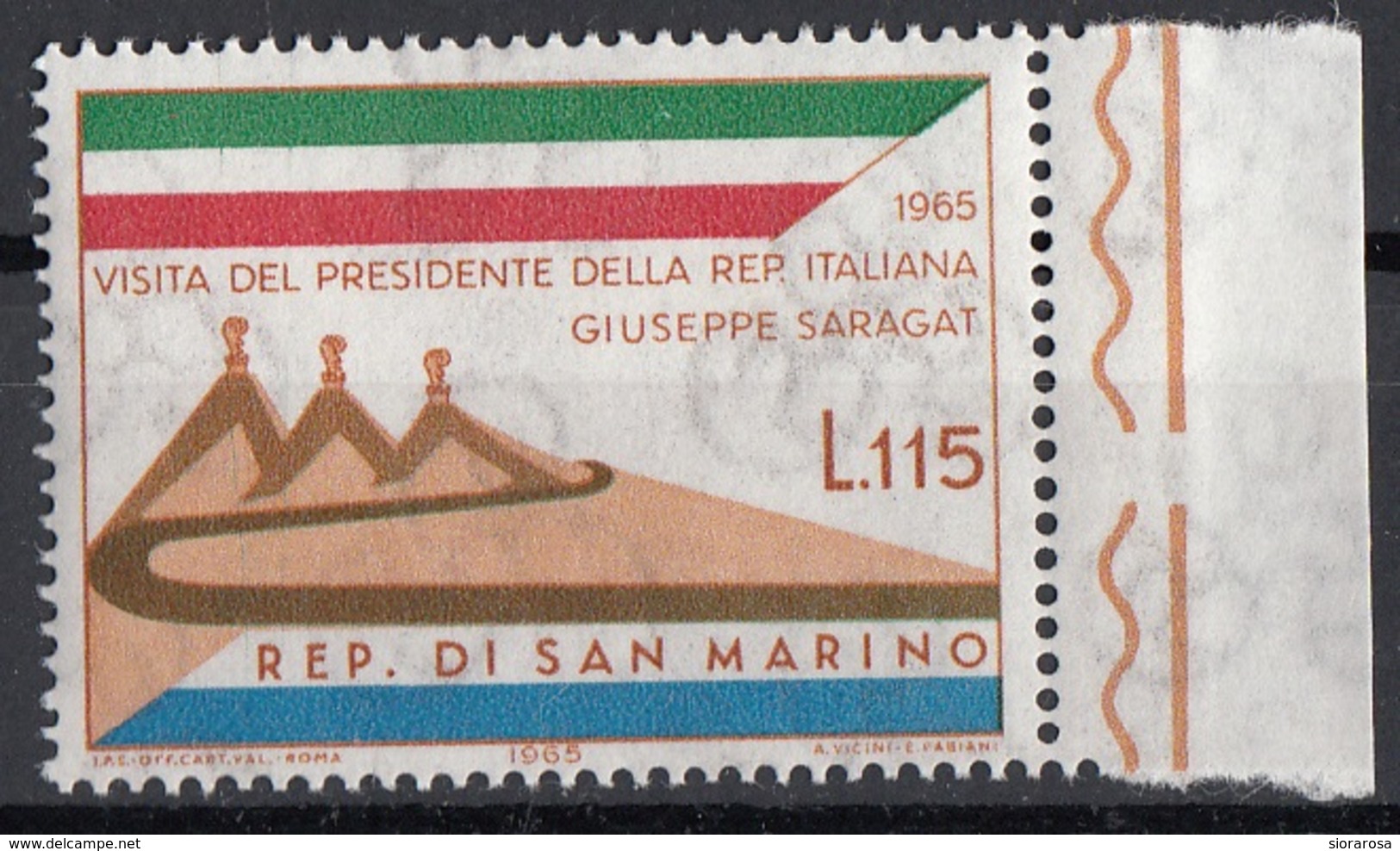 San Marino 1965 Bf. 712 Visita Presidente Saragat  MNH - Nuovi