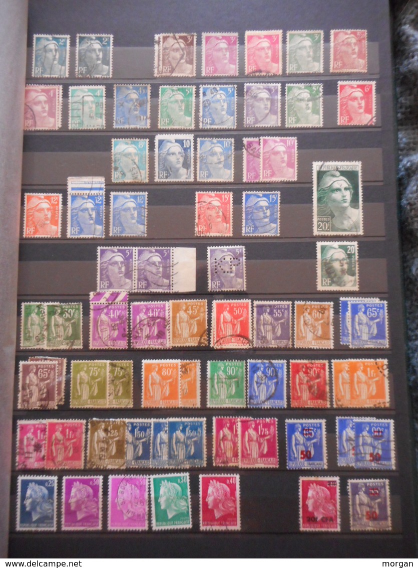 PHILATELIE, COLLECTION TIMBRES ANCIENS DE FRANCE  EN ALBUM Y et T, TOUS LES SCANS, PETITS FORMATS