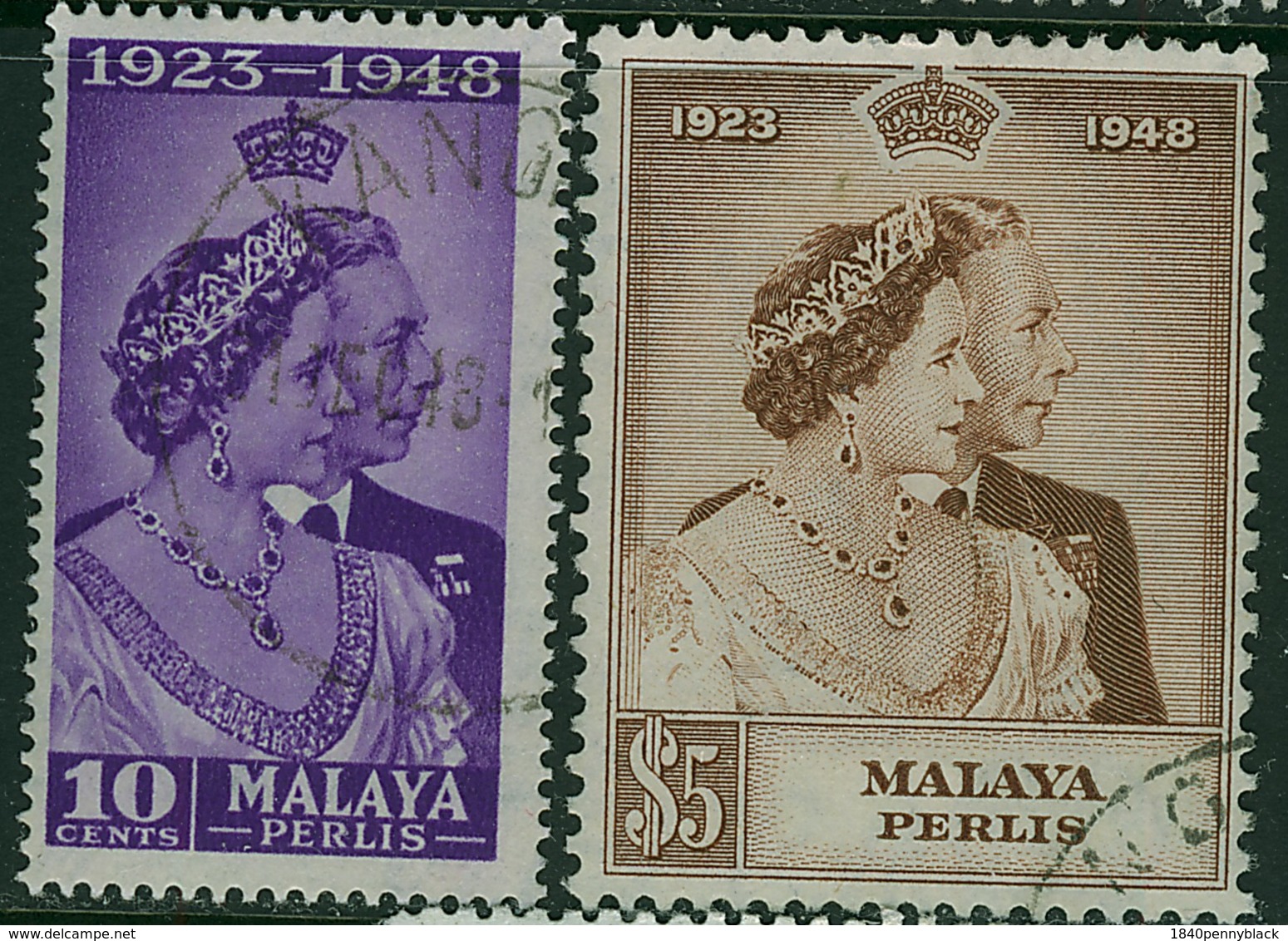 MALAYA(PERLIS) KGVI 1948 Silver Wedding SG 1-2 Used - Perlis