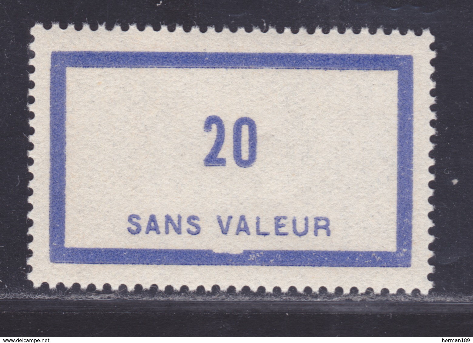 FRANCE FICTIF N°  F46 ** MNH Timbre Neuf Sans Charnière, Variété Double Encoche Cadre Inférieur, TB - Ficticios