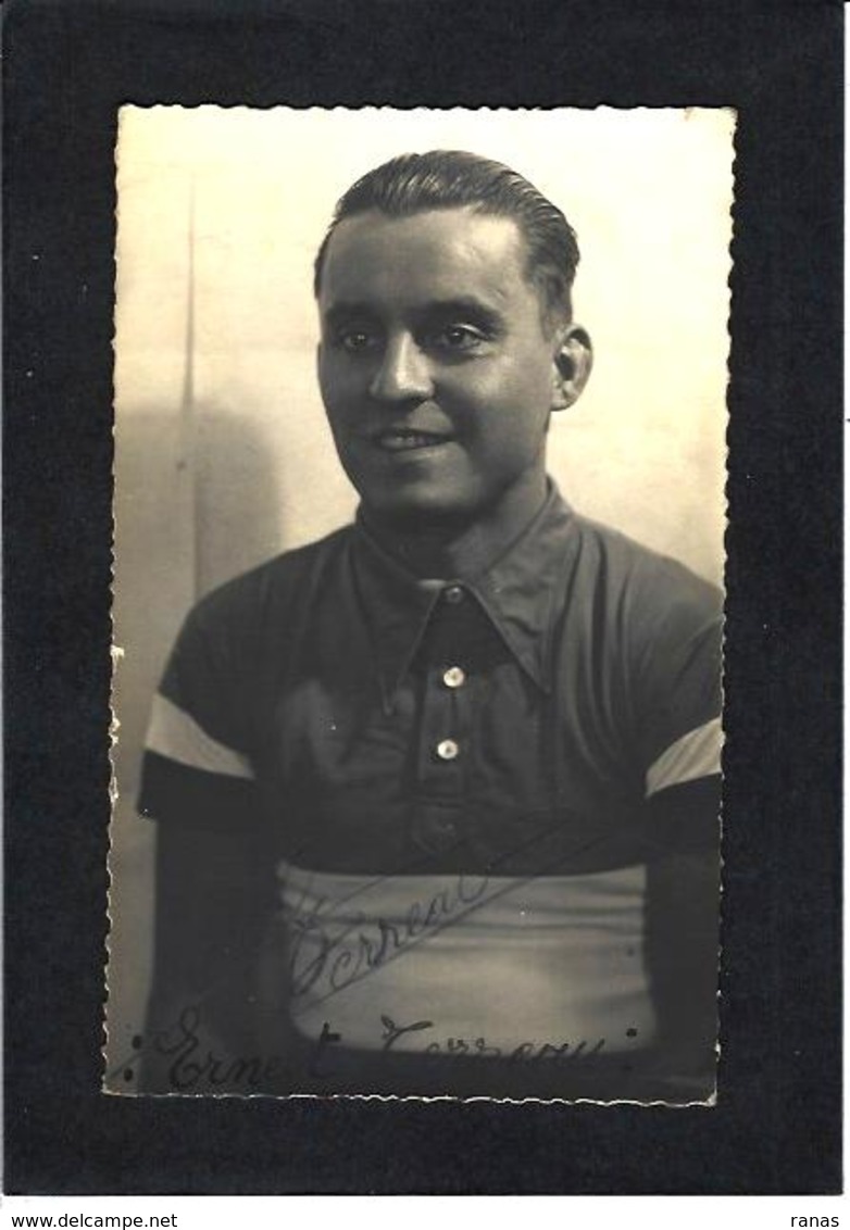 Photo Ancienne Cyclisme Coureur Cycliste Cycle Vélo Autographe à L'encre Ernest Perreali Ou Terreali - Ciclismo