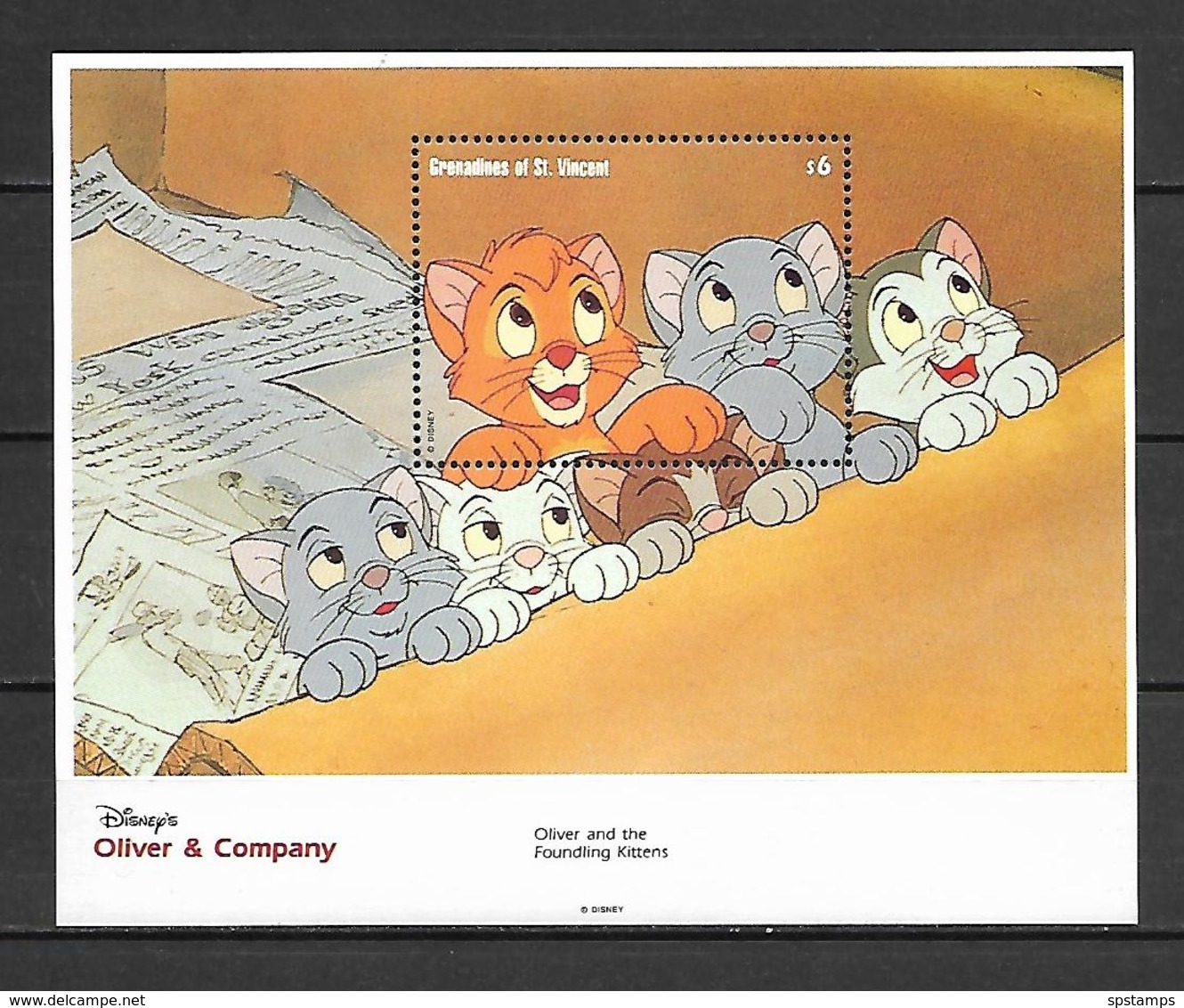 Disney St Vincent 1992 Oliver & Company MS #2 MNH - Disney