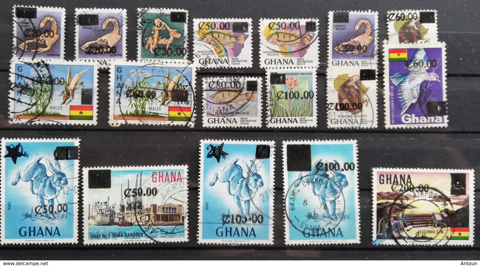 Ghana 1988-91 Surcharged  USED - Ghana (1957-...)