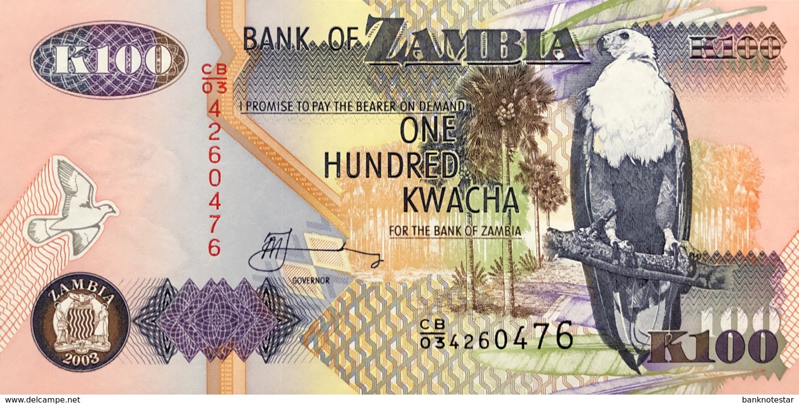 Zambia 100 Kwacha, P-38d (2003) - UNC - Signature 12 - Sambia