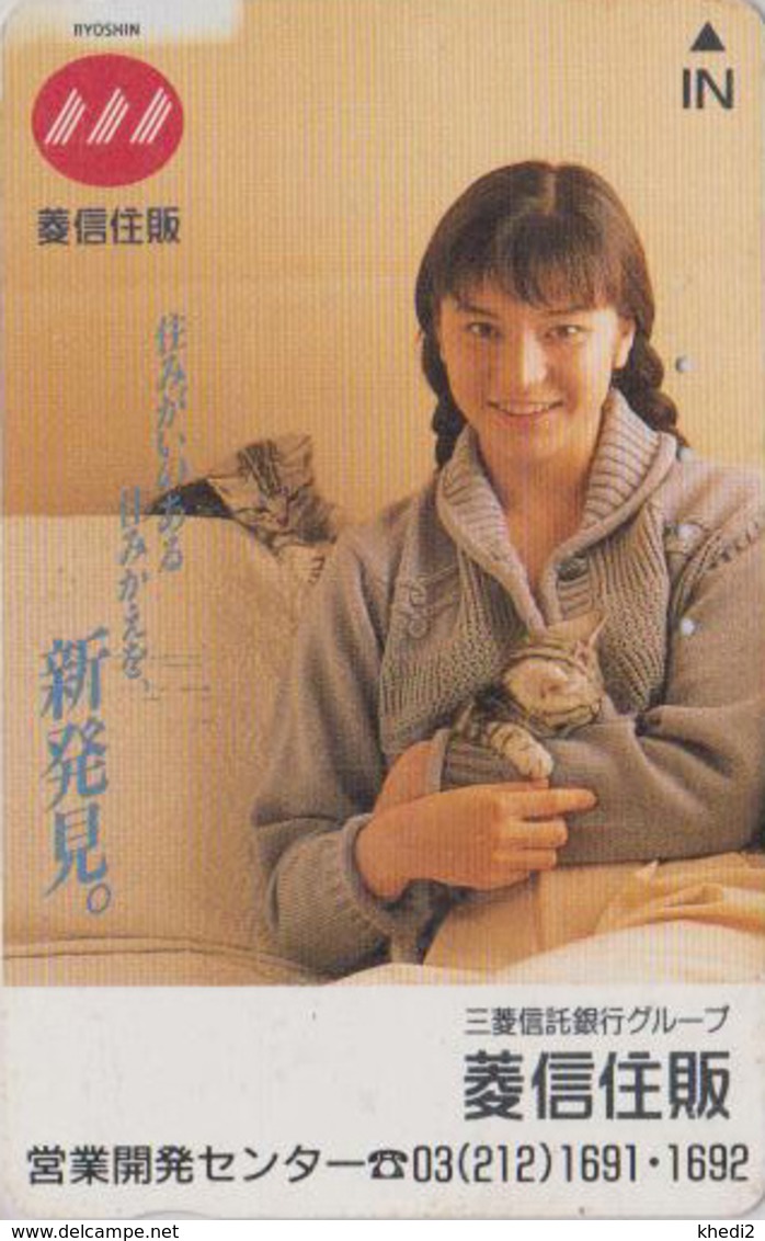 Télécarte Japon / 110-011 - CHAT & FEMME - Animal CAT & GIRL Japan Phonecard - FRAU & KATZE - 4841 - Characters