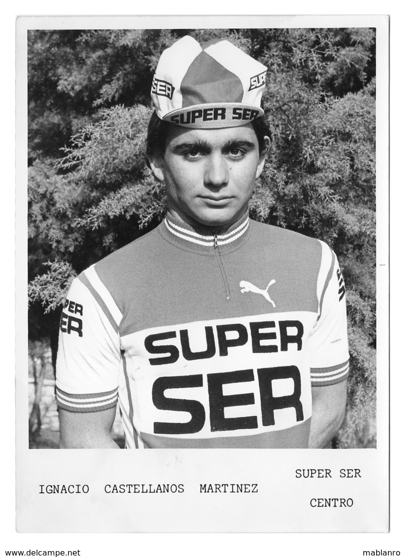 PHOTO CYCLISME IGNACIO CASTELLANOS TEAM SUPER SER 1978 FORMAT 12,7 X 17,7 - Cyclisme