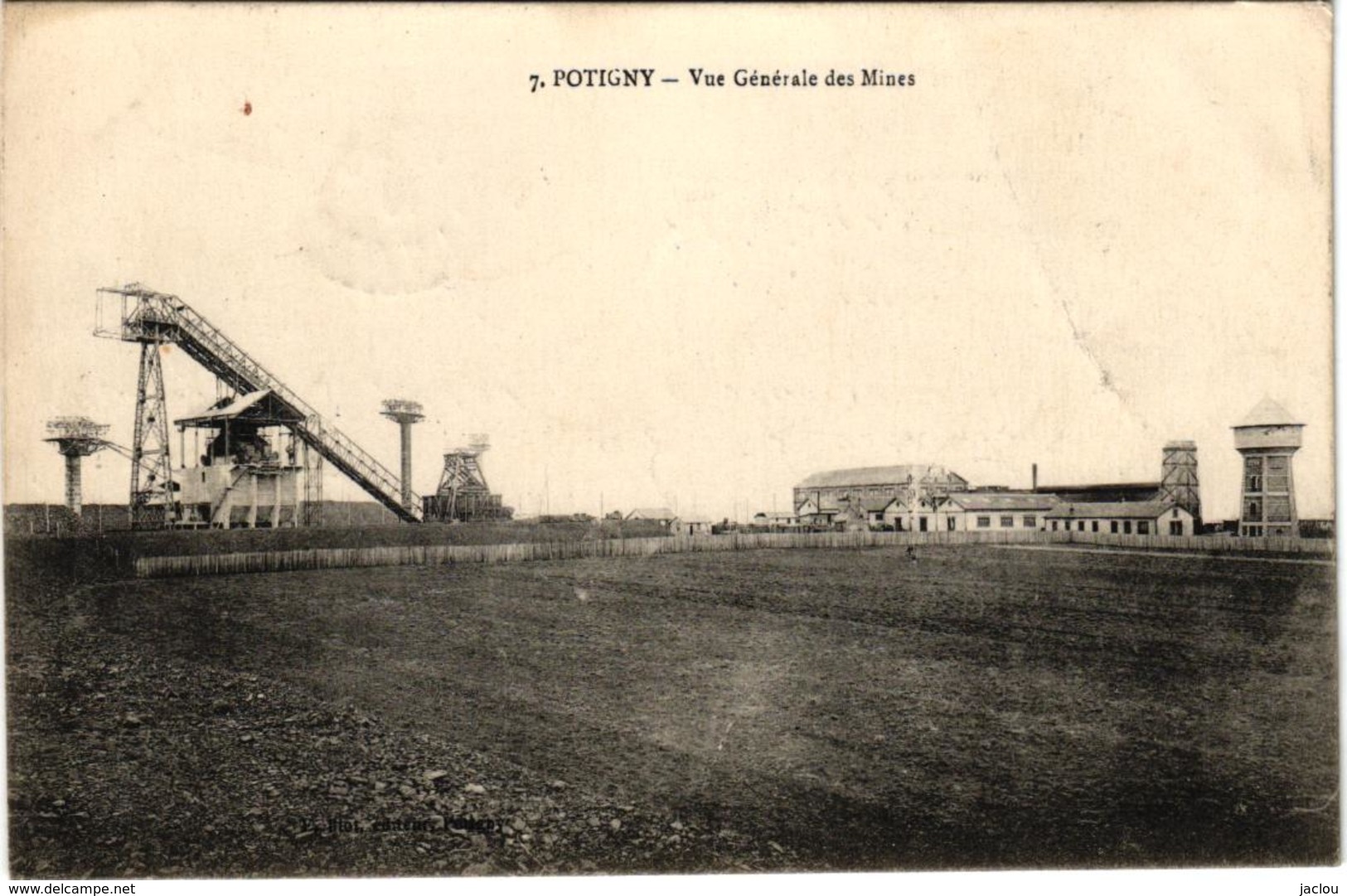 POTIGNY VUE GENERALE DES MINES (CACHET 36 èREIMENT INFANTERIE) REF 58281 C - Autres & Non Classés