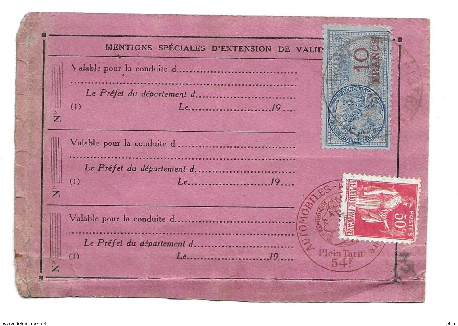 DOCUMENT...PERMIS De CONDUIRE De 1936 Titulaire HACQUES Jean Demeurant à LAVAL ( 53)...2 Scans - Documents Historiques