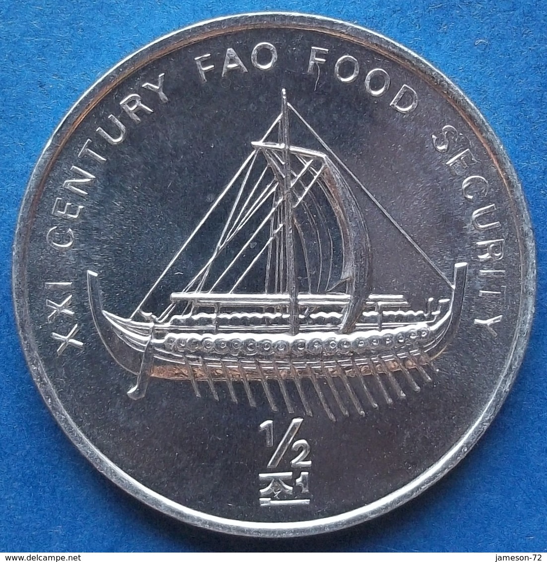 NORTH KOREA - 1/2 Chon 2002 "archaic Ship" KM# 192 Democratic Peoples Republic (1948) - Edelweiss Coins - Corée Du Nord