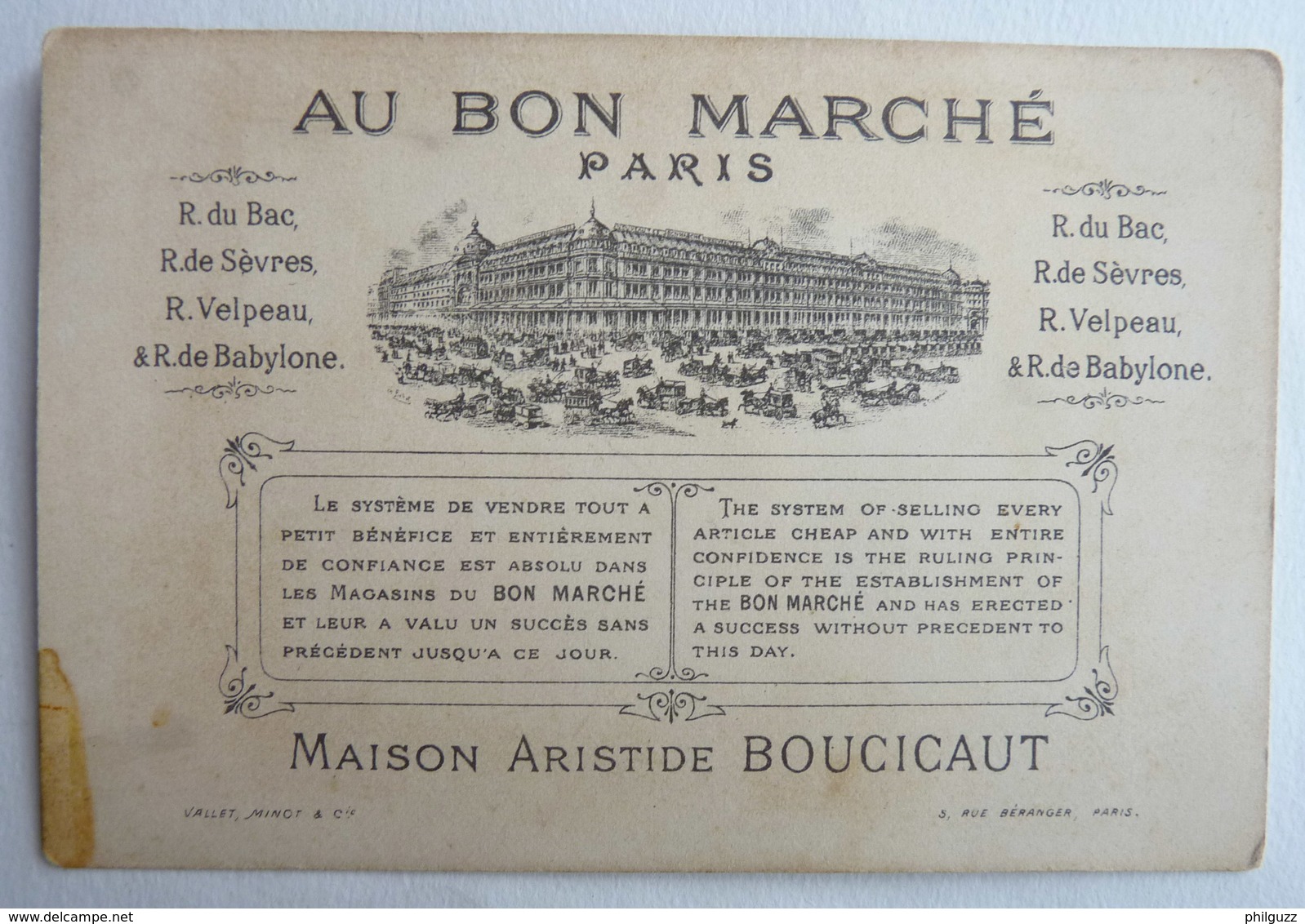 CHROMO AU BON MARCHE Chasse à L'autruche - Au Bon Marché