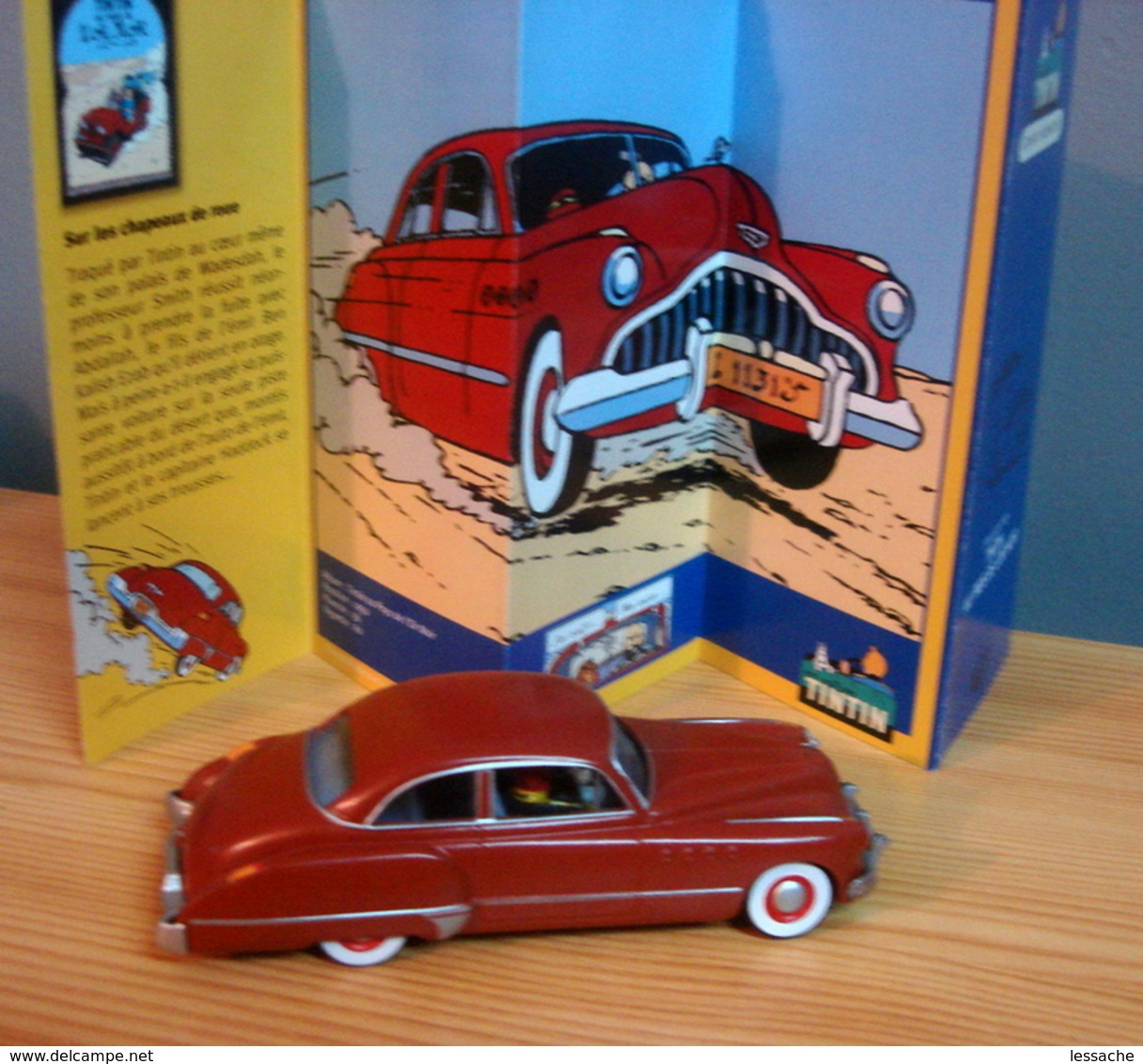 VOITURE L'AMERICAINE ROUGE BUICK ROADMASTER DE 1949, 1/43, Tintin Au Pays De L' Or Noir - Tintin