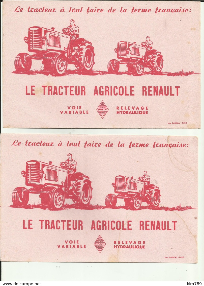 Lot De 2 Buvards - Tracteur Agricole Renault - Agriculture - Locomotions -  -Réf.29. - Agriculture