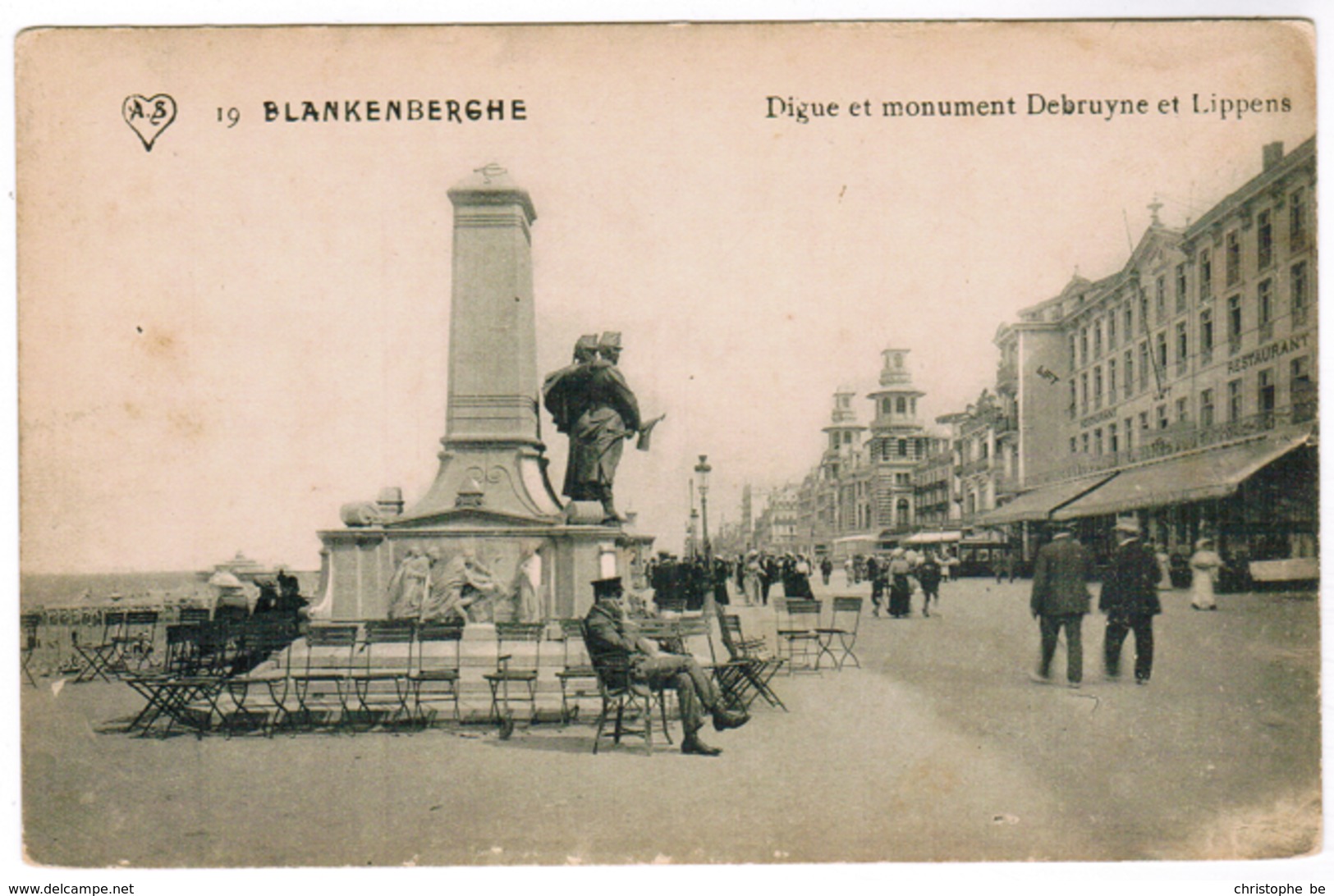 Blankenberge, Blankenberghe, Digue Et Monument Debruyne Et Lippens (pk52337) - Blankenberge