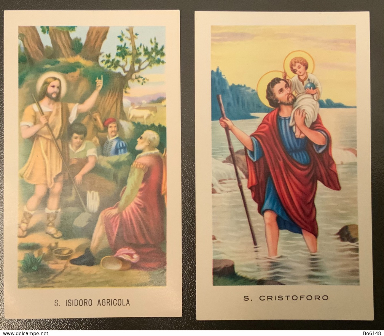 2 Santino Holy Card  : S. ISIDORO AGRICOLA  E S. CRISTOFORO Ed. GMI 64 E 259 - Santini