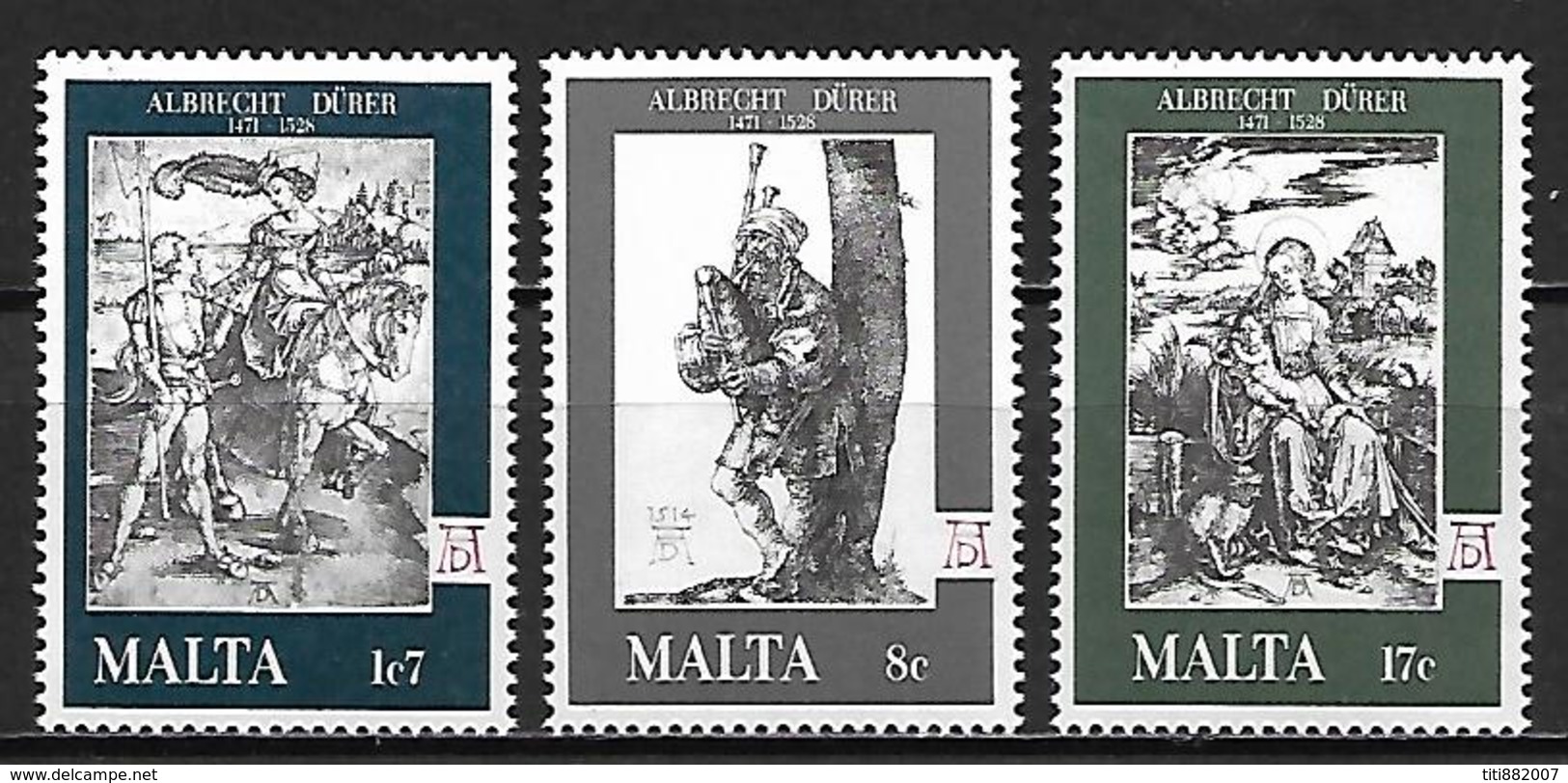 MALTE    -   1978 .   Y&T N° 561 à 563 **.   Albrecht Dürer.    Série Complète - Malte