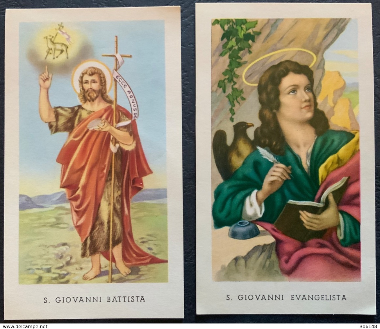 2 Santino  - Holy Card “ S. GIOVANNI  EVANGELISTA E BATTISTA  “  Ed. GMI 87 E 63 - Santini
