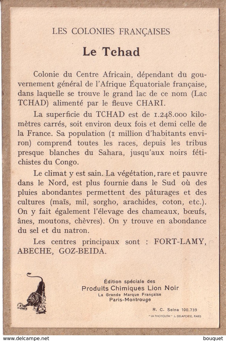 LE TCHAD , AFRIQUE OCCIDENTALE FRANCAISE , A.O.F. COLONIES FRANCAISES - CHASSE , BUFFLE , FEMME - éditeur LION NOIR - Tchad