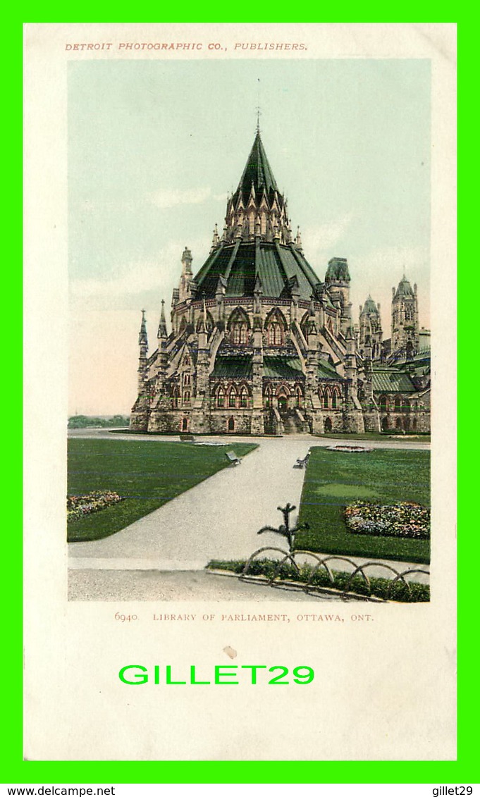 OTTAWA, ONTARIO - LIBRARY OF PARLIAMENT - UNDIVIDED BACK - - Ottawa