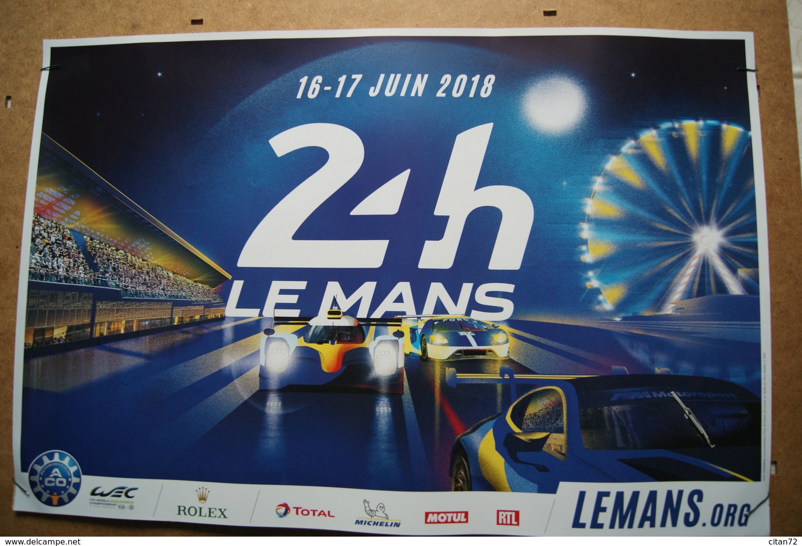 AFFICHE  24 Heures Du Mans  AUTO  2018  (Envoi En Tube Postal) - Autres & Non Classés