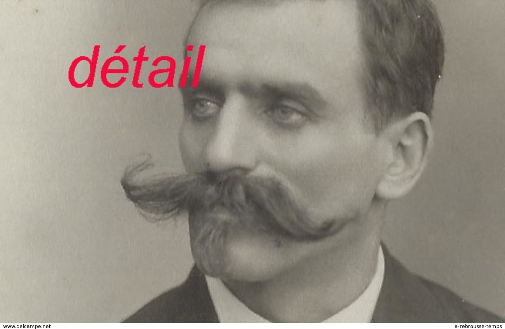 Grand CDV-(CAB) Homme à La Moustache Impressionnante-photo Compagnie Américaine à Lyon - Anciennes (Av. 1900)