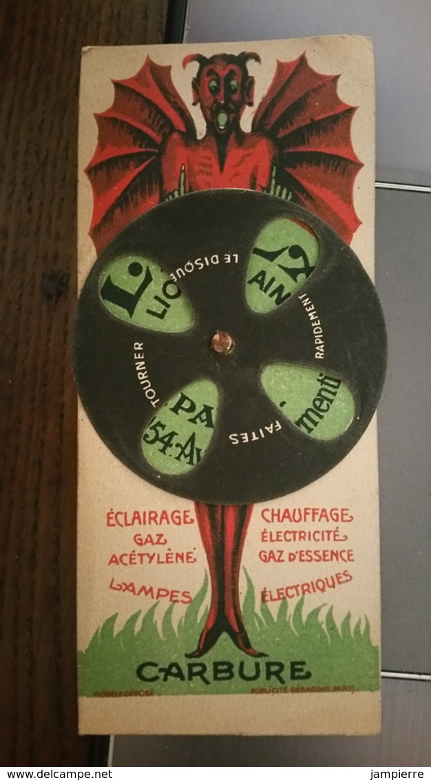 Chromo Publicitaire à Système Carbure - Avenue Parmentier, Paris 10e/11e - Liotard Ainé - Diable - Foire De Paris 1919 - Autres & Non Classés