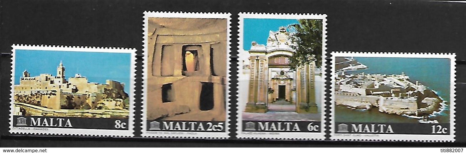 MALTE    -   1980 .   Y&T N° 598 à 601 **.   UNESCO  /  Monuments.   Série Complète - Malte