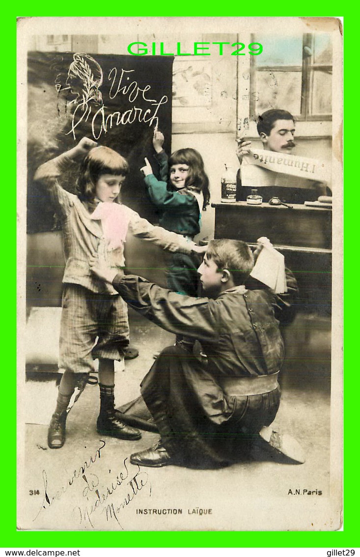 ENFANTS - INSTRUCTION LAÏQUE - A. N. PARIS - CIRCULÉE EN 1903 - - Groupes D'enfants & Familles