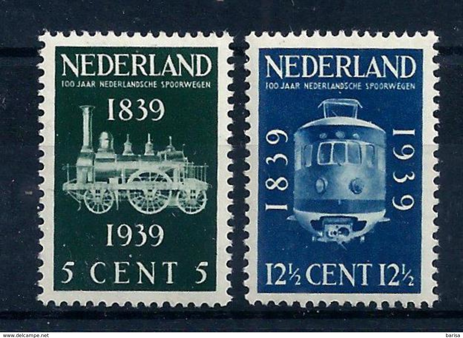 Nederland 1939: 100 Jaar Spoorwegen In Nederland. Ongebruikt (*) MH - Unused Stamps