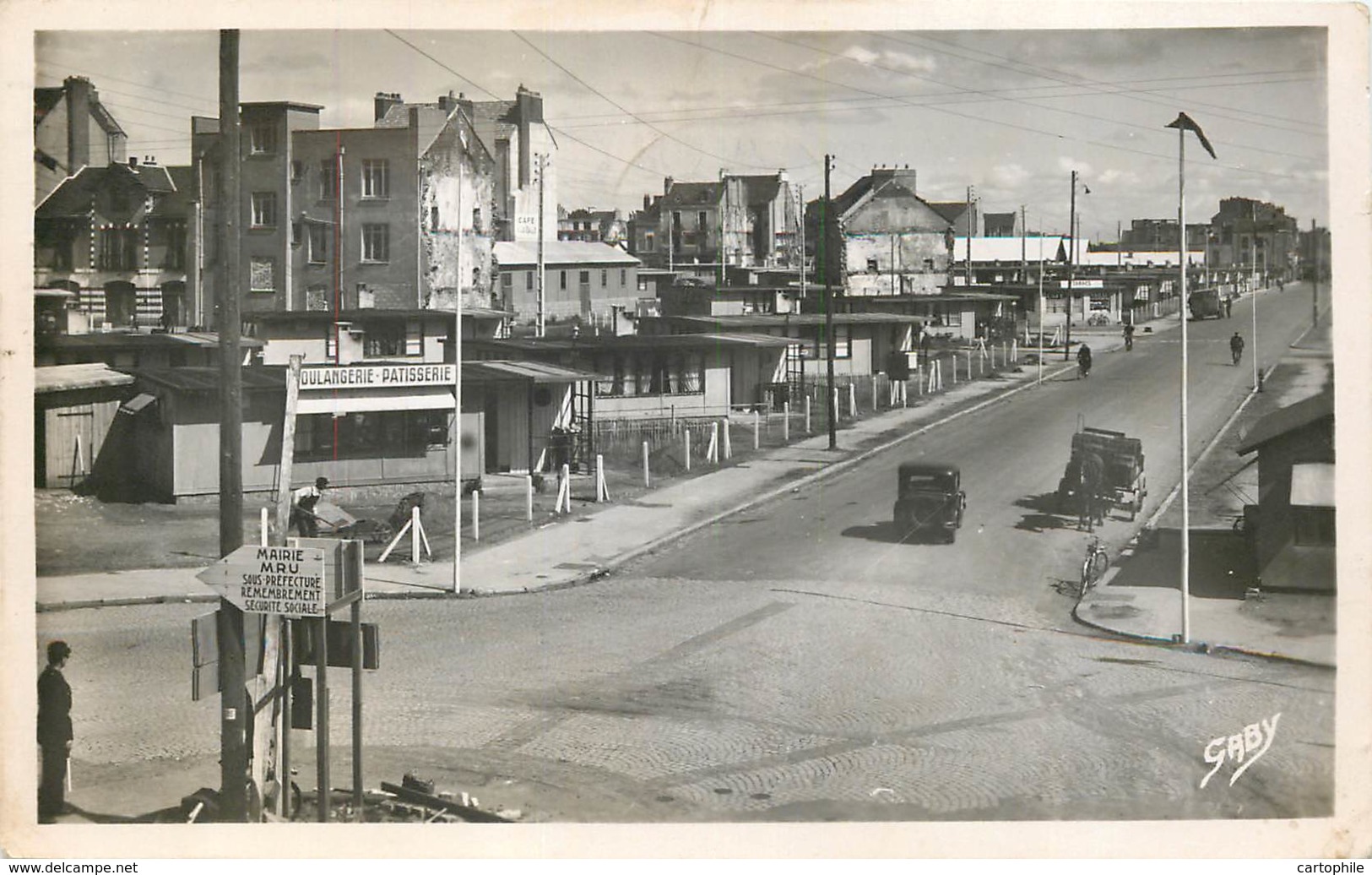 44 - SAINT NAZAIRE - Rue Henri Gaultier Et Place Carnot En 1950 (cpsm 9x14) - Saint Nazaire