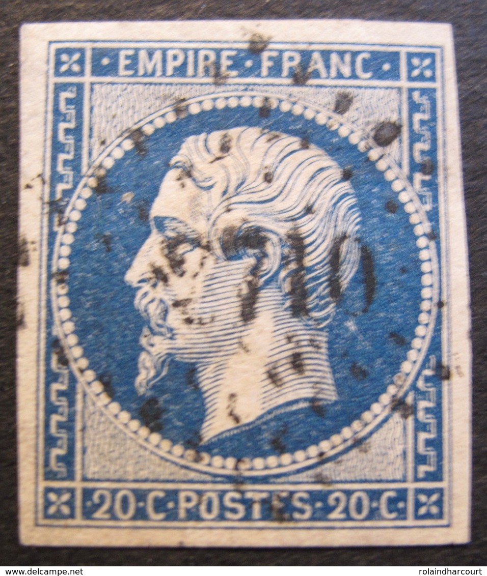 R1606/23 - NAPOLEON III N°14Aa Bleu Foncé - LUXE - PC 3710 : ALGER (ALGERIE) INDICE 3 - BUREAU SUPPLEMENTAIRE - 1853-1860 Napoléon III